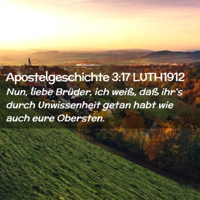Picture 02 - Apostelgeschichte 3:17 LUTH1912 - Nun, liebe Brüder, ich weiß, daß ihr's durch - Bible Verse Picture