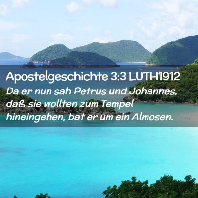 Picture 02 - Apostelgeschichte 3:3 LUTH1912 - Da er nun sah Petrus und Johannes, daß sie - Bible Verse Picture
