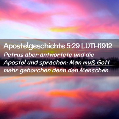 Picture 02 - Apostelgeschichte 5:29 LUTH1912 - Petrus aber antwortete und die Apostel und - Bible Verse Picture
