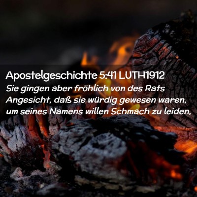 Picture 02 - Apostelgeschichte 5:41 LUTH1912 - Sie gingen aber fröhlich von des Rats Angesicht, - Bible Verse Picture