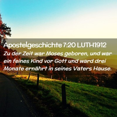 Picture 02 - Apostelgeschichte 7:20 LUTH1912 - Zu der Zeit war Moses geboren, und war ein feines - Bible Verse Picture