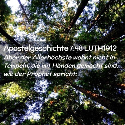 Picture 02 - Apostelgeschichte 7:48 LUTH1912 - Aber der Allerhöchste wohnt nicht in Tempeln, - Bible Verse Picture