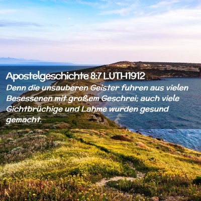 Picture 02 - Apostelgeschichte 8:7 LUTH1912 - Denn die unsauberen Geister fuhren aus vielen - Bible Verse Picture