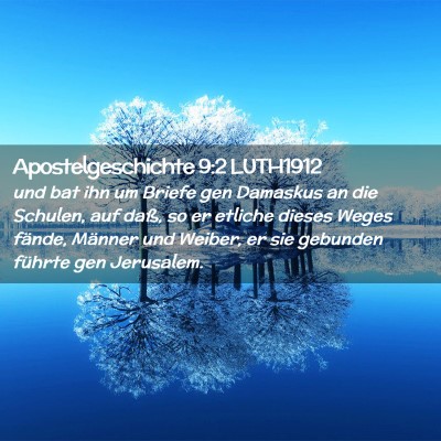 Picture 02 - Apostelgeschichte 9:2 LUTH1912 - und bat ihn um Briefe gen Damaskus an die - Bible Verse Picture