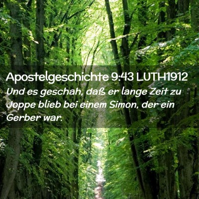 Picture 02 - Apostelgeschichte 9:43 LUTH1912 - Und es geschah, daß er lange Zeit zu Joppe blieb - Bible Verse Picture