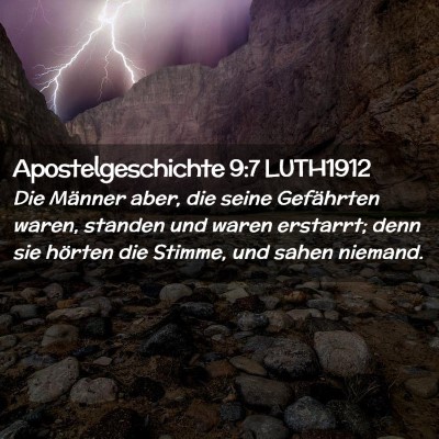 Picture 02 - Apostelgeschichte 9:7 LUTH1912 - Die Männer aber, die seine Gefährten waren, - Bible Verse Picture