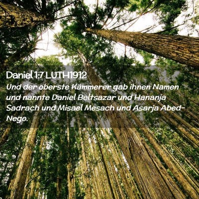 Picture 02 - Daniel 1:7 LUTH1912 - Und der oberste Kämmerer gab ihnen Namen und - Bible Verse Picture