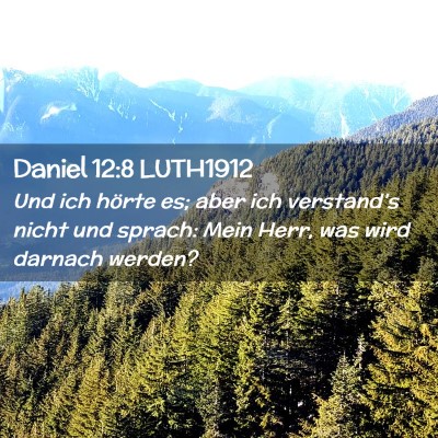 Picture 02 - Daniel 12:8 LUTH1912 - Und ich hörte es; aber ich verstand's nicht und - Bible Verse Picture