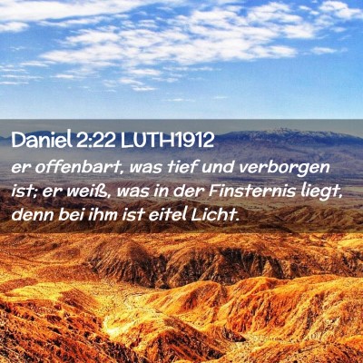 Picture 02 - Daniel 2:22 LUTH1912 - er offenbart, was tief und verborgen ist; er - Bible Verse Picture