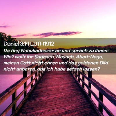 Picture 02 - Daniel 3:14 LUTH1912 - Da fing Nebukadnezar an und sprach zu ihnen: Wie? - Bible Verse Picture