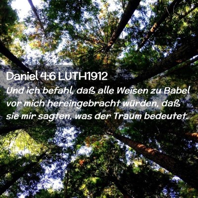 Picture 02 - Daniel 4:6 LUTH1912 - Und ich befahl, daß alle Weisen zu Babel vor - Bible Verse Picture