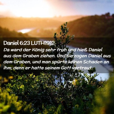 Picture 02 - Daniel 6:23 LUTH1912 - Da ward der König sehr froh und hieß Daniel aus - Bible Verse Picture