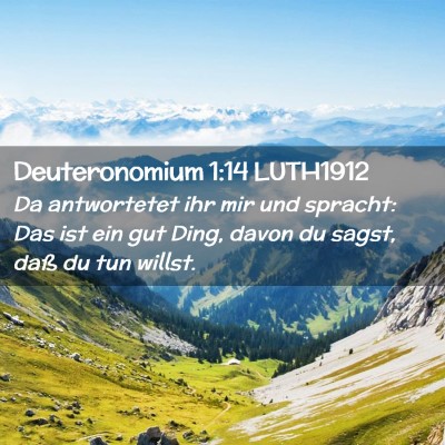 Picture 02 - Deuteronomium 1:14 LUTH1912 - Da antwortetet ihr mir und spracht: Das ist ein - Bible Verse Picture