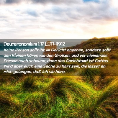 Picture 02 - Deuteronomium 1:17 LUTH1912 - Keine Person sollt ihr im Gericht ansehen, - Bible Verse Picture