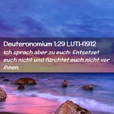 Picture 02 - Deuteronomium 1:29 LUTH1912 - Ich sprach aber zu euch: Entsetzet euch nicht und - Bible Verse Picture