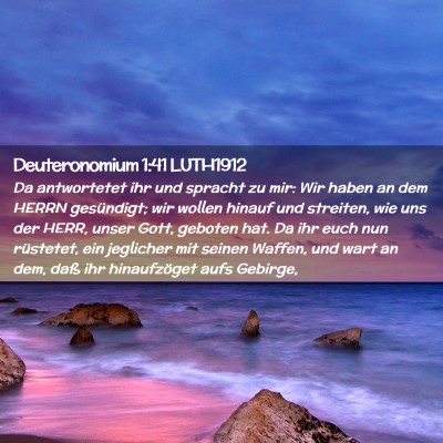 Picture 02 - Deuteronomium 1:41 LUTH1912 - Da antwortetet ihr und spracht zu mir: Wir haben - Bible Verse Picture