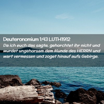 Picture 02 - Deuteronomium 1:43 LUTH1912 - Da ich euch das sagte, gehorchtet ihr nicht und - Bible Verse Picture