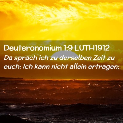 Picture 02 - Deuteronomium 1:9 LUTH1912 - Da sprach ich zu derselben Zeit zu euch: Ich kann - Bible Verse Picture