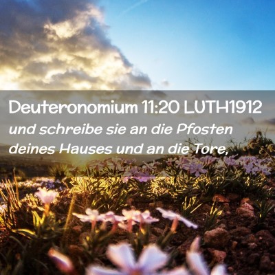 Picture 02 - Deuteronomium 11:20 LUTH1912 - und schreibe sie an die Pfosten deines Hauses und - Bible Verse Picture