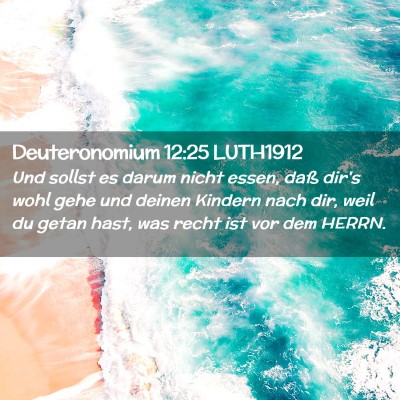 Picture 02 - Deuteronomium 12:25 LUTH1912 - Und sollst es darum nicht essen, daß dir's wohl - Bible Verse Picture