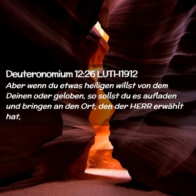 Picture 02 - Deuteronomium 12:26 LUTH1912 - Aber wenn du etwas heiligen willst von dem Deinen - Bible Verse Picture
