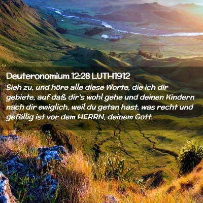 Picture 02 - Deuteronomium 12:28 LUTH1912 - Sieh zu, und höre alle diese Worte, die ich dir - Bible Verse Picture