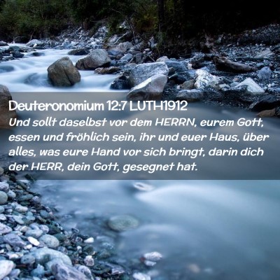 Picture 02 - Deuteronomium 12:7 LUTH1912 - Und sollt daselbst vor dem HERRN, eurem Gott, - Bible Verse Picture