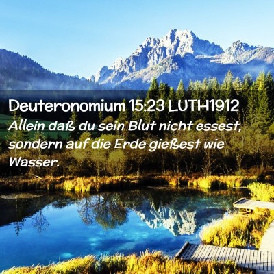 Picture 02 - Deuteronomium 15:23 LUTH1912 - Allein daß du sein Blut nicht essest, sondern - Bible Verse Picture