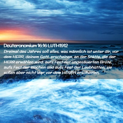 Picture 02 - Deuteronomium 16:16 LUTH1912 - Dreimal des Jahres soll alles, was männlich ist - Bible Verse Picture