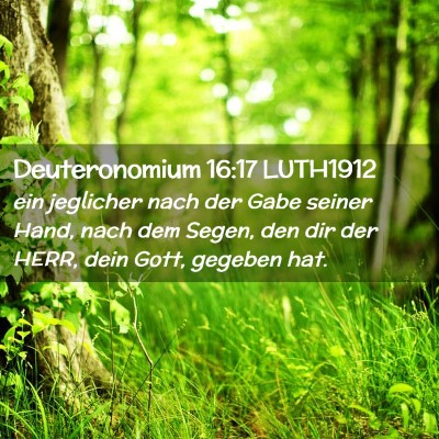 Picture 02 - Deuteronomium 16:17 LUTH1912 - ein jeglicher nach der Gabe seiner Hand, nach dem - Bible Verse Picture