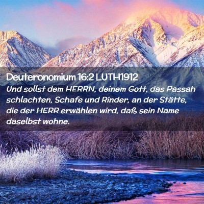 Picture 02 - Deuteronomium 16:2 LUTH1912 - Und sollst dem HERRN, deinem Gott, das Passah - Bible Verse Picture