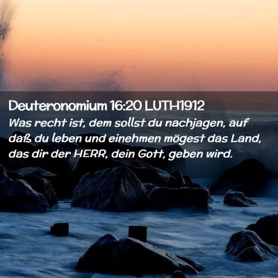 Picture 02 - Deuteronomium 16:20 LUTH1912 - Was recht ist, dem sollst du nachjagen, auf daß - Bible Verse Picture