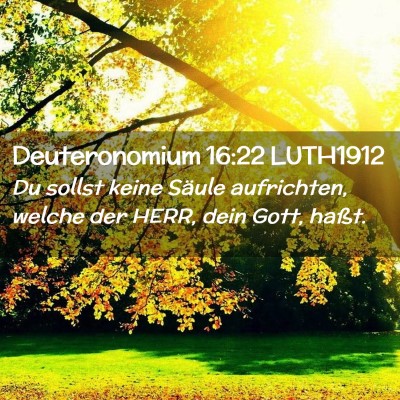 Picture 02 - Deuteronomium 16:22 LUTH1912 - Du sollst keine Säule aufrichten, welche der - Bible Verse Picture