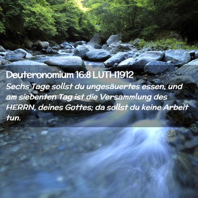 Picture 02 - Deuteronomium 16:8 LUTH1912 - Sechs Tage sollst du ungesäuertes essen, und am - Bible Verse Picture