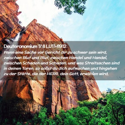 Picture 02 - Deuteronomium 17:8 LUTH1912 - Wenn eine Sache vor Gericht dir zu schwer sein - Bible Verse Picture