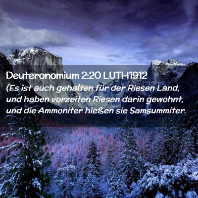 Picture 02 - Deuteronomium 2:20 LUTH1912 - (Es ist auch gehalten für der Riesen Land, und - Bible Verse Picture