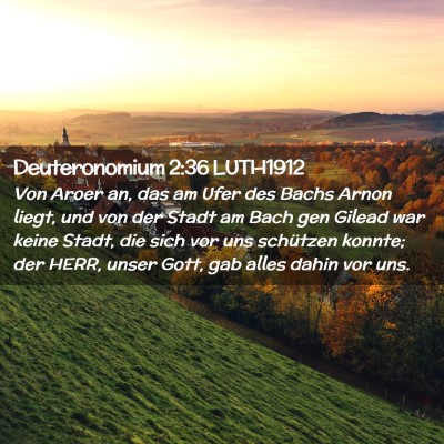 Picture 02 - Deuteronomium 2:36 LUTH1912 - Von Aroer an, das am Ufer des Bachs Arnon liegt, - Bible Verse Picture