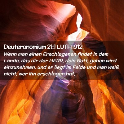 Picture 02 - Deuteronomium 21:1 LUTH1912 - Wenn man einen Erschlagenen findet in dem Lande, - Bible Verse Picture