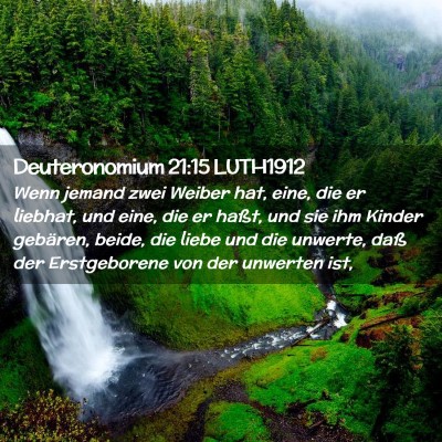 Picture 02 - Deuteronomium 21:15 LUTH1912 - Wenn jemand zwei Weiber hat, eine, die er - Bible Verse Picture