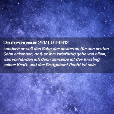 Picture 02 - Deuteronomium 21:17 LUTH1912 - sondern er soll den Sohn der unwerten für den - Bible Verse Picture