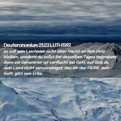 Picture 02 - Deuteronomium 21:23 LUTH1912 - so soll sein Leichnam nicht über Nacht an dem - Bible Verse Picture