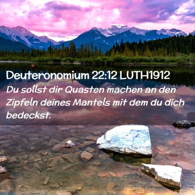 Picture 02 - Deuteronomium 22:12 LUTH1912 - Du sollst dir Quasten machen an den Zipfeln - Bible Verse Picture