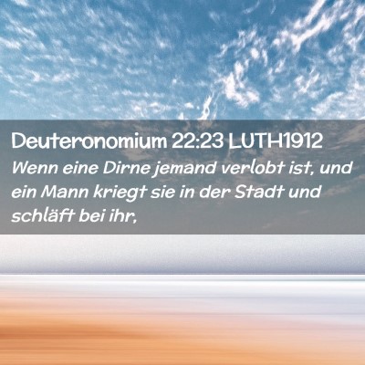 Picture 02 - Deuteronomium 22:23 LUTH1912 - Wenn eine Dirne jemand verlobt ist, und ein Mann - Bible Verse Picture