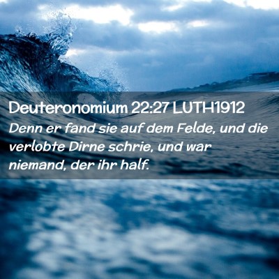 Picture 02 - Deuteronomium 22:27 LUTH1912 - Denn er fand sie auf dem Felde, und die verlobte - Bible Verse Picture
