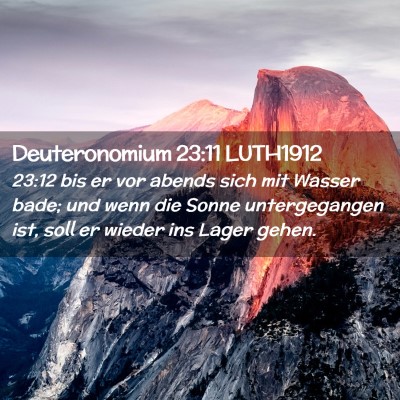 Picture 02 - Deuteronomium 23:11 LUTH1912 - 23:12 bis er vor abends sich mit Wasser bade; und - Bible Verse Picture