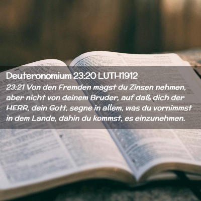 Picture 02 - Deuteronomium 23:20 LUTH1912 - 23:21 Von den Fremden magst du Zinsen nehmen, - Bible Verse Picture