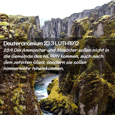 Picture 02 - Deuteronomium 23:3 LUTH1912 - 23:4 Die Ammoniter und Moabiter sollen nicht in - Bible Verse Picture