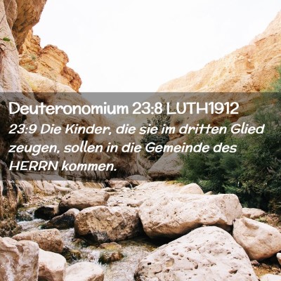 Picture 02 - Deuteronomium 23:8 LUTH1912 - 23:9 Die Kinder, die sie im dritten Glied zeugen, - Bible Verse Picture