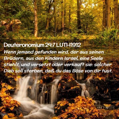 Picture 02 - Deuteronomium 24:7 LUTH1912 - Wenn jemand gefunden wird, der aus seinen - Bible Verse Picture