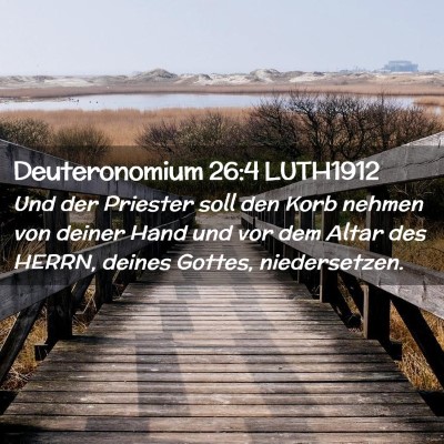 Picture 02 - Deuteronomium 26:4 LUTH1912 - Und der Priester soll den Korb nehmen von deiner - Bible Verse Picture